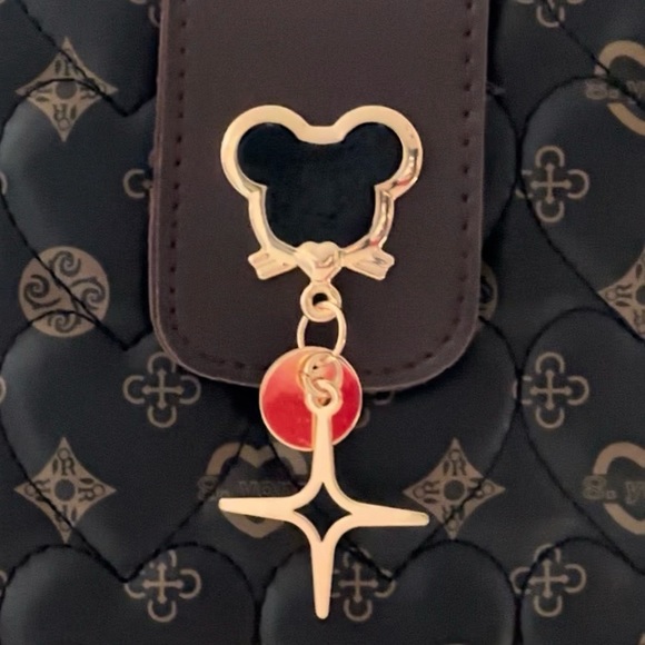 NWOT Brown Shoulder Bag w/ Mickey Pendant - Picture 4 of 6